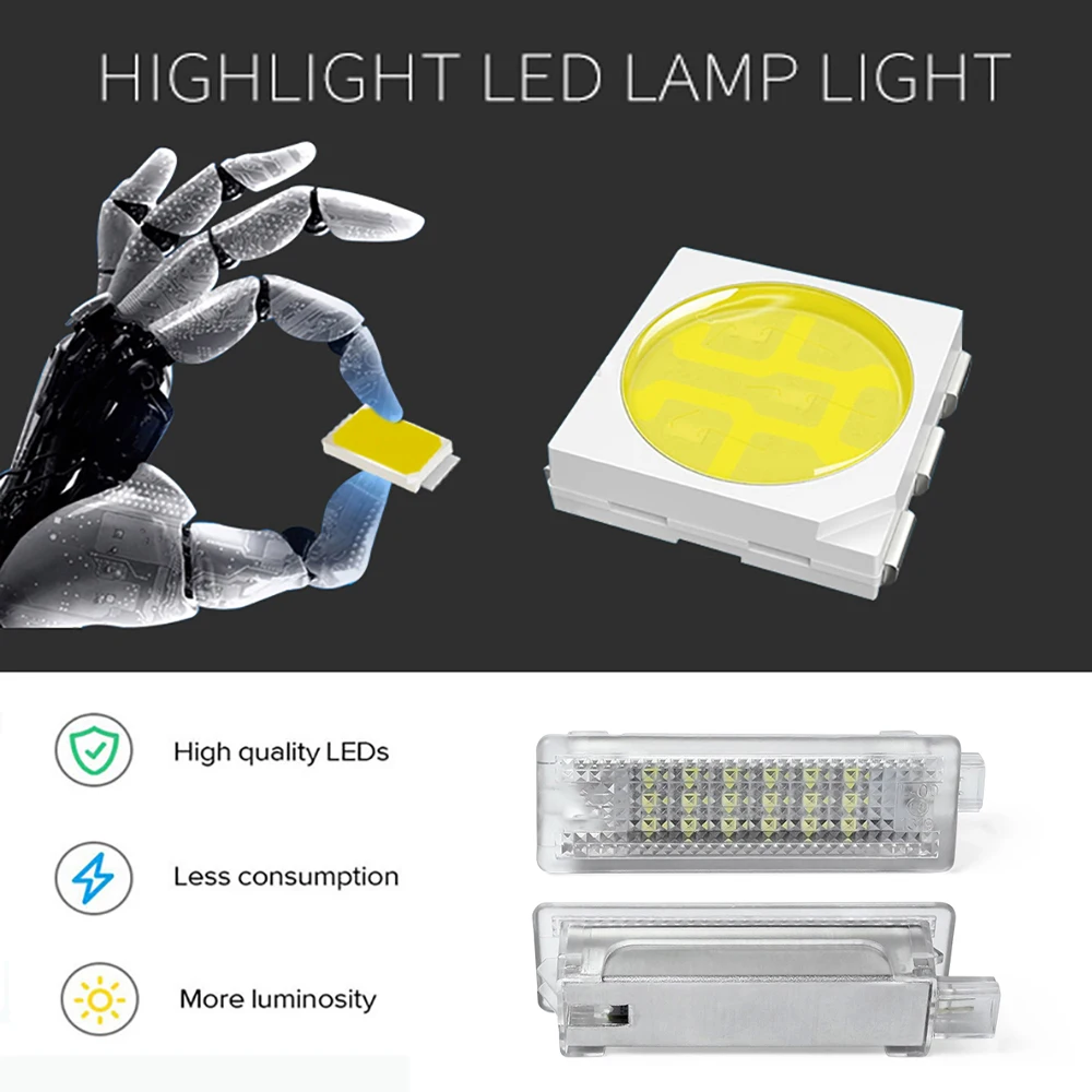 

2Pcs Error Free LED Luggage Compartment Interior Light Trunk Lamps For Ford Fusion Mustang Focus Escape C-Max OEM# 13776