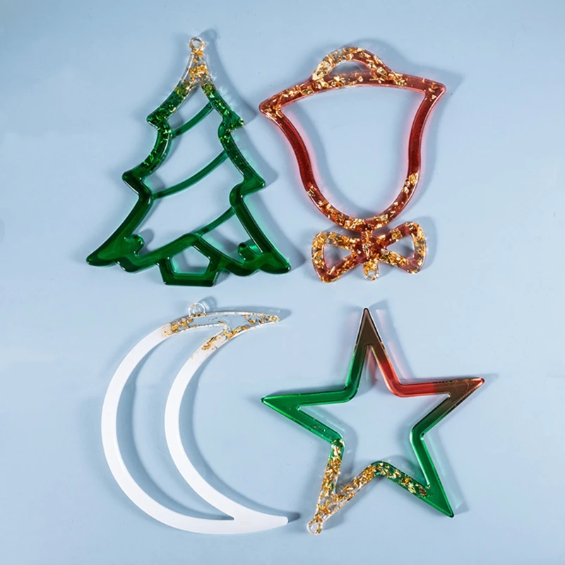 

DIY Christmas Listed Decor Pendant Casting Silicone Mould Crafts Jewelry Making Tools Crystal Epoxy Resin Mold