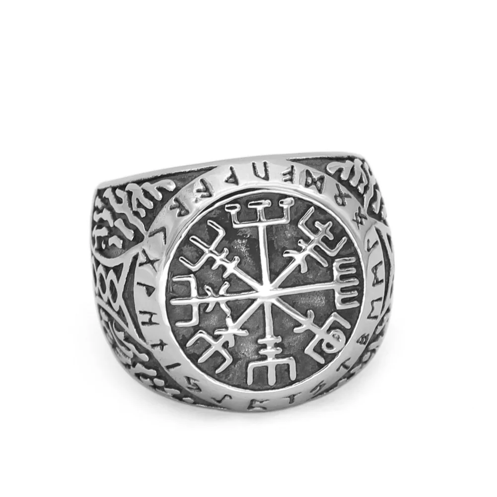 Скандинавский Викинг mjolnir valknut vegvisir Рунический амулет кольцо из нержавеющей