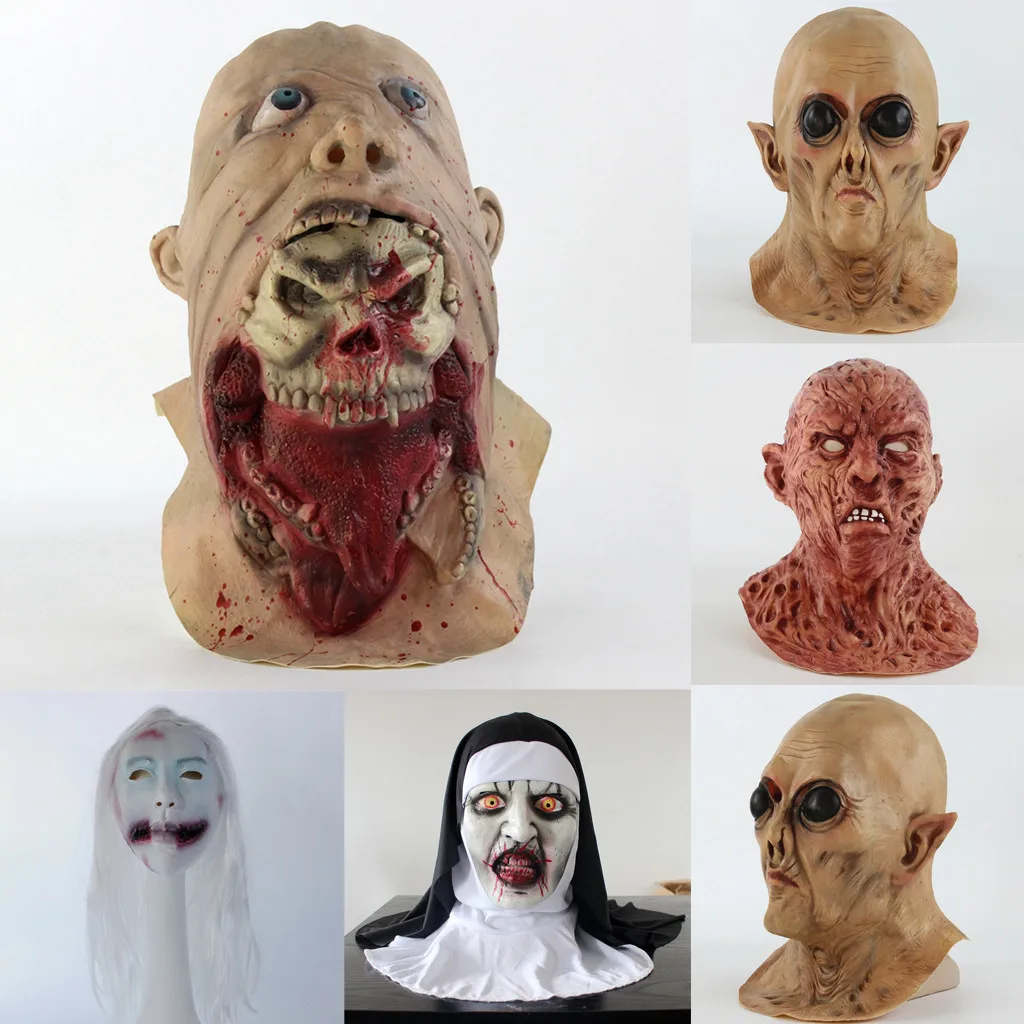 15 видов Хэллоуин ужасная маска призрака смешной страшный дьявол зомби одеваются