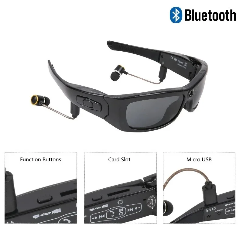 구매 RIFEIKO 스마트 안경 야외 스포츠 비디오 녹화 편광 선글라스 음악 듣기 블루투스 DVR
