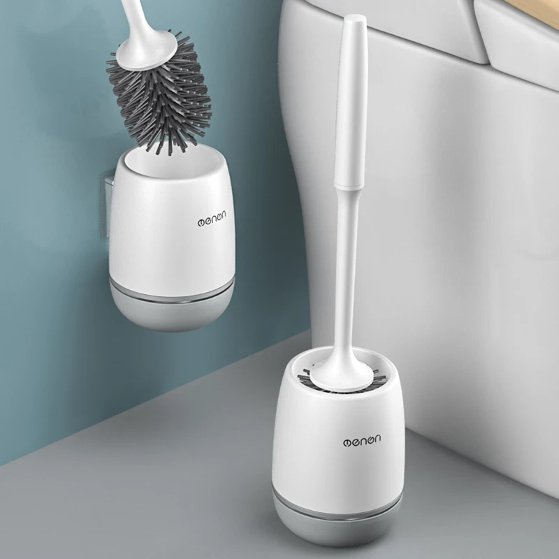 Силиконовая щетка для унитаза с мягкой щетиной съемный держатель щетки длинной