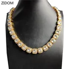 Цепочка с квадратным фианитом, унисекс, в стиле хип-хоп