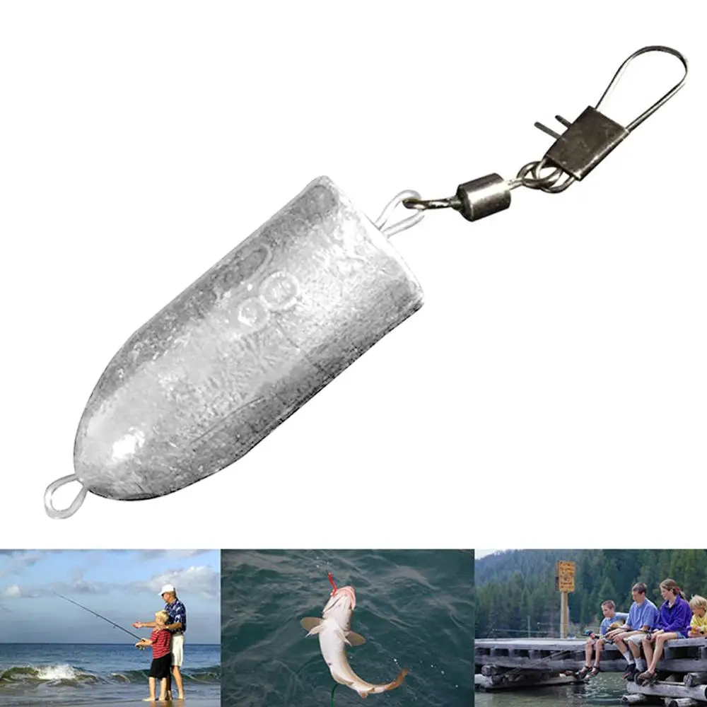 Fishing Tackle Accessories Lead Down Sinker with Connector String Weight Double Ring Bullect Shape 10-25g | Спорт и развлечения