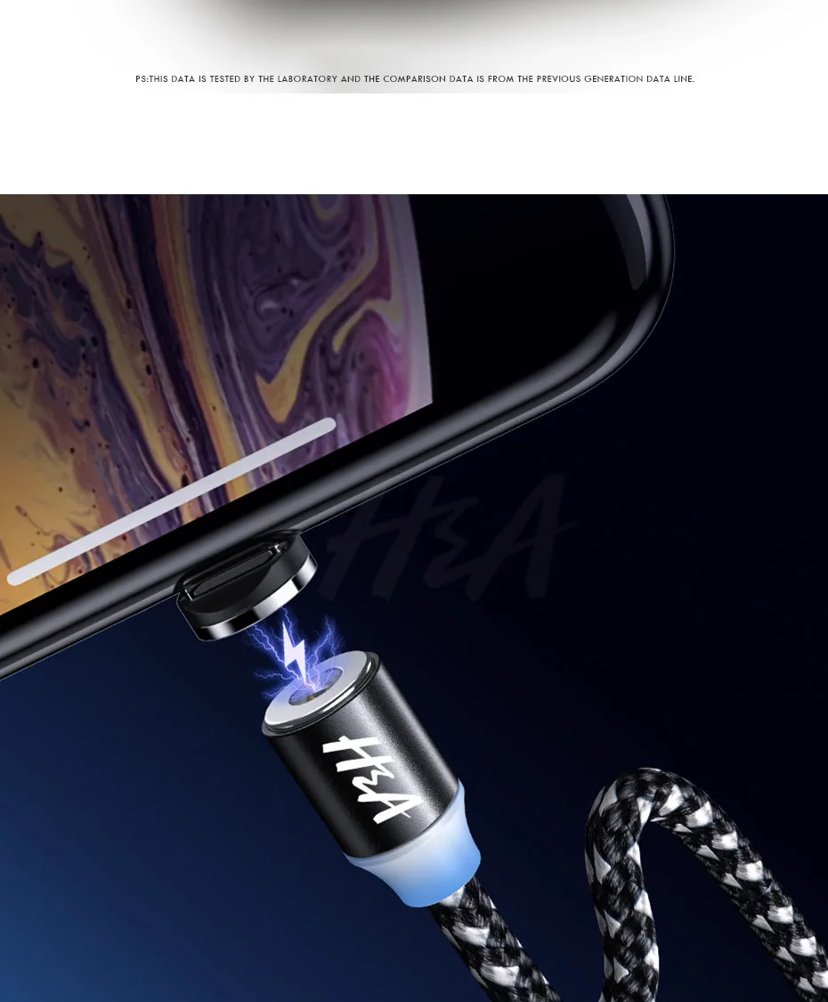 Магнитный usb-кабель H& A для быстрой зарядки, кабель USB типа C, Магнитный зарядный кабель Micro usb для зарядки и передачи данных, кабель USB для мобильного телефона