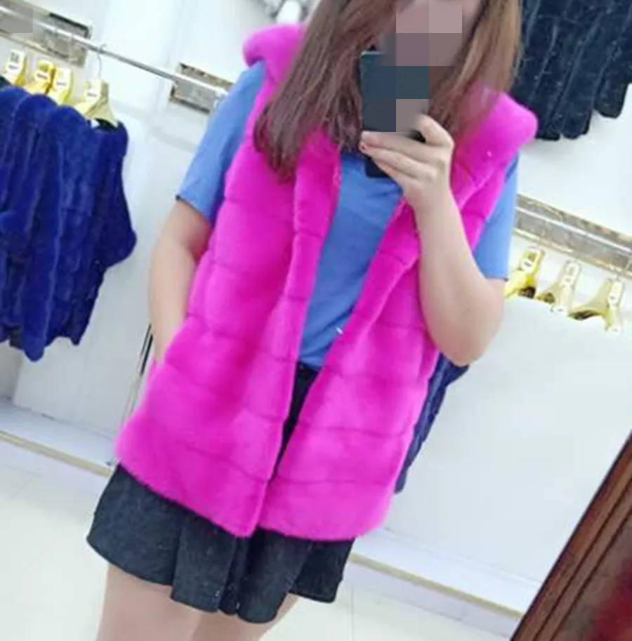 Новый Зимний женский жилет из натурального меха норки пальто с капюшоном|Шубы и