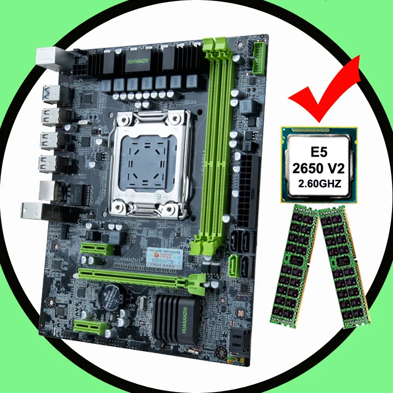Материнская плата HUANANZHI combos micro ATX X79 LGA2011 материнская с процессором Intel Xeon E5 2650 V2 RAM