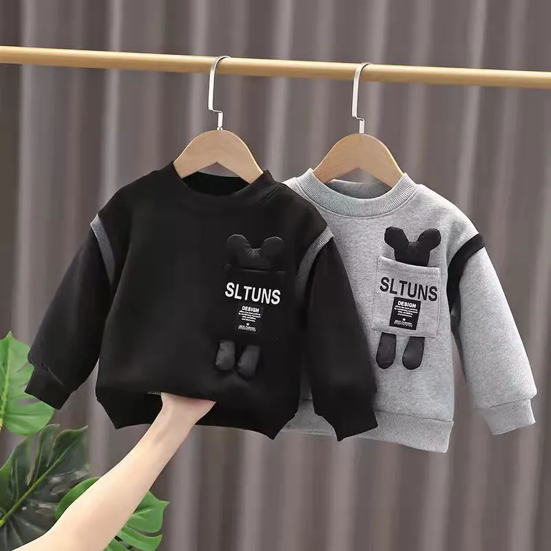 

Autumn And Winter Children's Clothing Boy Cute Cartoon Sweater Girl Baby Children Thick Warm Sweater 1 3 5 6Y