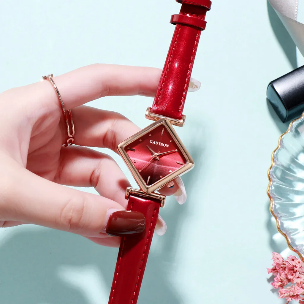 

Gadyson fashion simple ladies watch dress with square gradient matte ladies quartz watch hot sale5* Christmas gifts