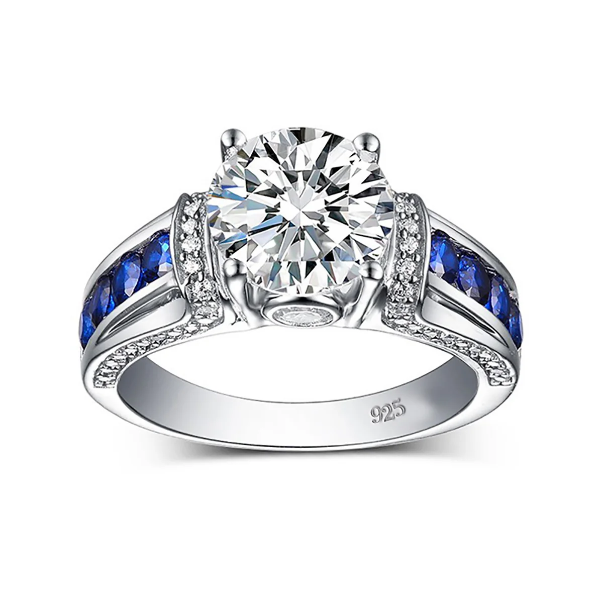 

RedWood Brand 5ct Real Moissanite Ring For Women Real 925 Sterling Silver 14K White Gold Plated Diamond Ring Wedding Jewelry New