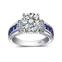 redwood brand 5ct real moissanite ring for women real 925 sterling silver 14k white gold plated diamond ring wedding jewelry new