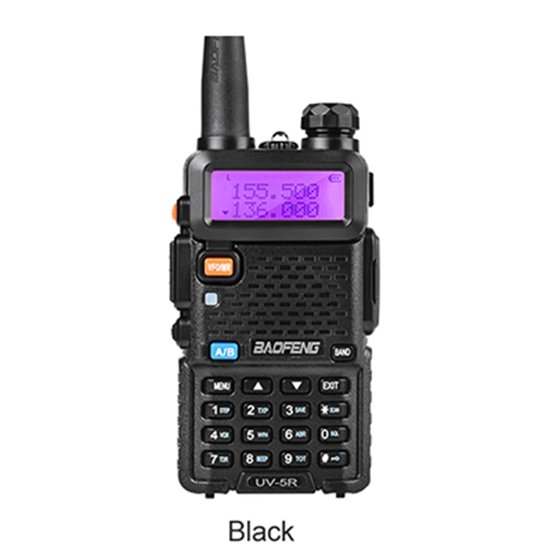 Черный 10 шт. BAOFENG UV-5R портативная рация Пара Черная ветчина двухстороннее радио Двухдиапазонная vhf uhf портативная радио BAOFENG uv 5r 2 comunicador - Цвет: Черный
