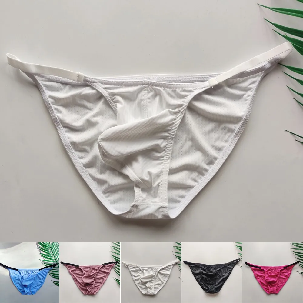 

Mens Sexy Underwear Breathable Low Rise Briefs Bulge Pouch Thong Bikini Underpant Low Waist Panties Erotic Lingerie G String Hot