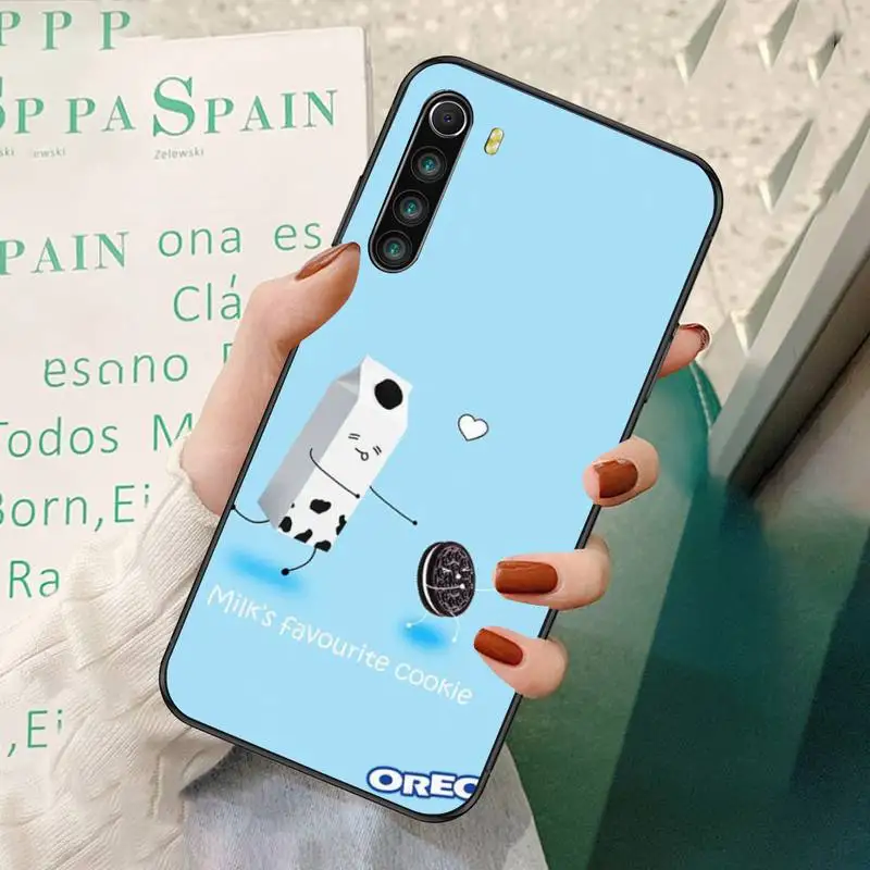 

Oreo Milk Chocolate Biscuit Black Soft Phone Cases For Redmi 7 8 9 A K20 30 Pro Note 8 9 Pro 9s