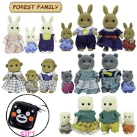 1018pcs forest family reindeer doll set 112 miniature pretend play toy child simulation rabbit koala bear dolls for girls toys