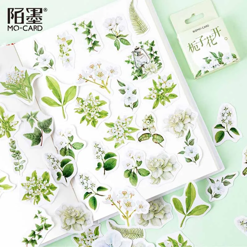 

46pcs/pack Jasmine Flowers Decoration Stationery Sticker Diy Ablum Diary Scrapbooking Label Sticker Stationery
