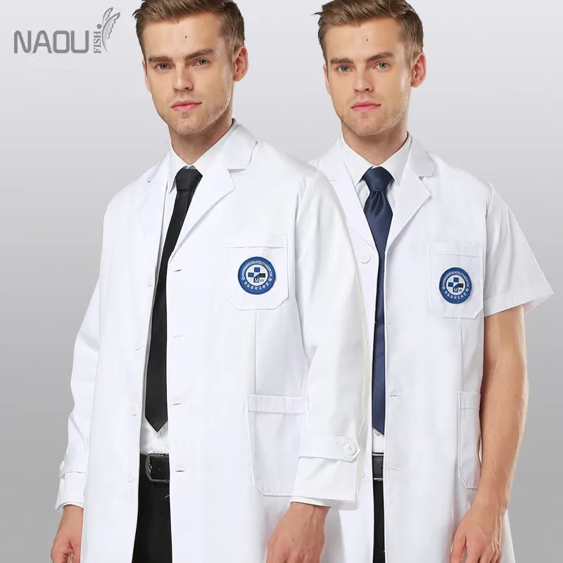Белая медицинская лабораторная Больничная туника для женщин и мужчин