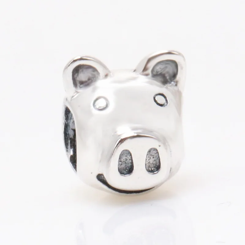 

Hot Genuine 925 Sterling Silver Pig head beads fit Original Charm Bracelet Jewelry Making DIY Gift