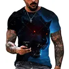 Модная мужская летняя футболка с рисунком яростное животное Wolf, уличный тренд, Удобный Повседневный Свободный Топ в стиле Харадзюку