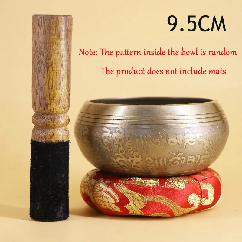 9.5CM Непальская тибетская Поющая чаша ручной работы, Набор декоративных настенных блюд, резонансная медитация, Поющая чаша для чакры - Цвет: 9.5CM