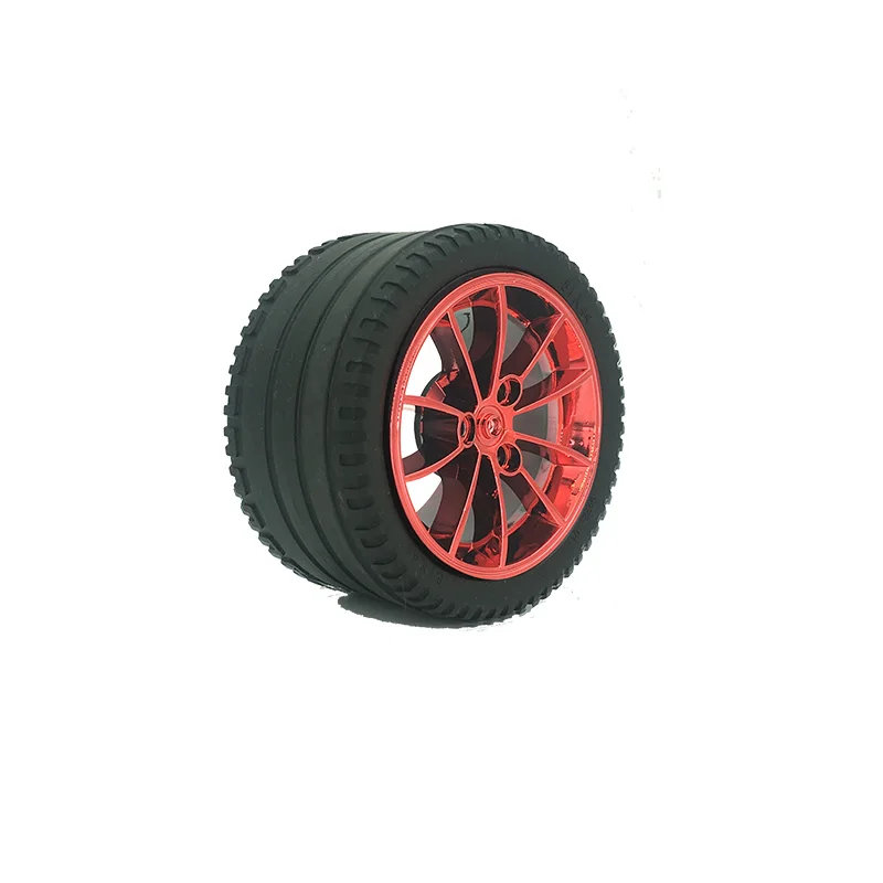 Hub and Tire Red Строительный блок аксессуары технологии серии хромовые диски совместимые 42056 3368 moc модель гоночной машины покрытие 20001 ступицы колеса - Цвет: Hub and Tire Red