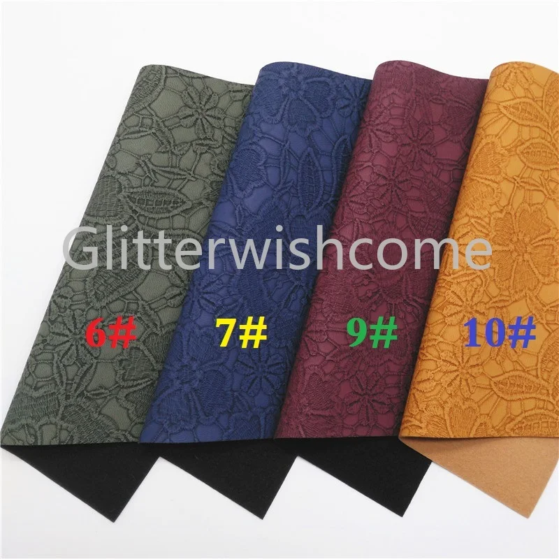 Glitterwishcome 21X29 см A4 размер винил для бантов Радужное тиснение цветы кожа ткань искусственная кожа листы для бантов, GM604A