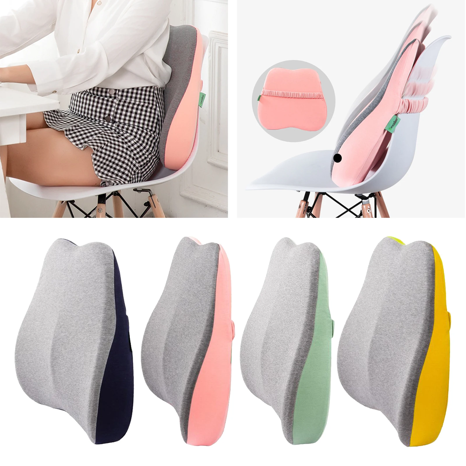 

1pcs Memory Foam Lumbar Support Cushion Pain Relief Chair Pillow Backrest Pillow Car Rest Seat Chairs Pillows Cushion Massage