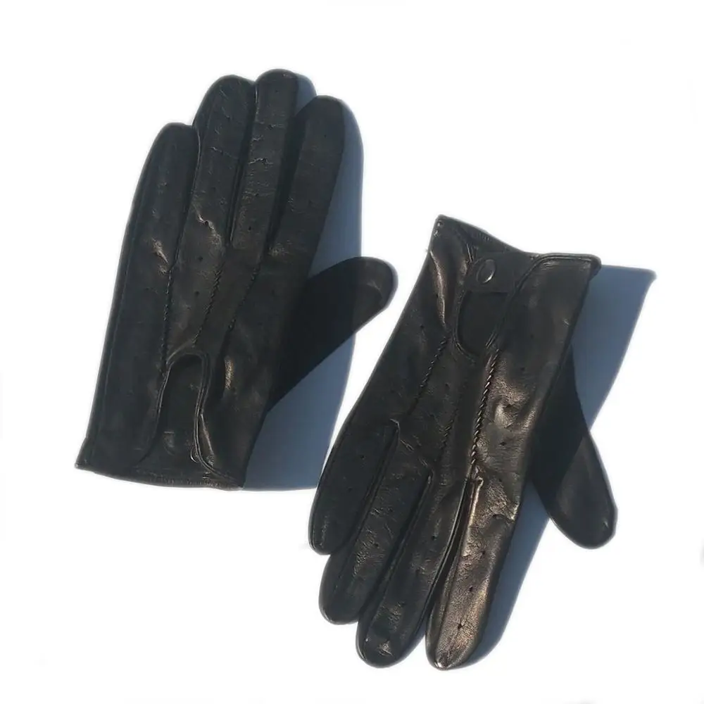 Kimobaa Мужские кожаные перчатки без подкладки из настоящей овечьей шкуры для