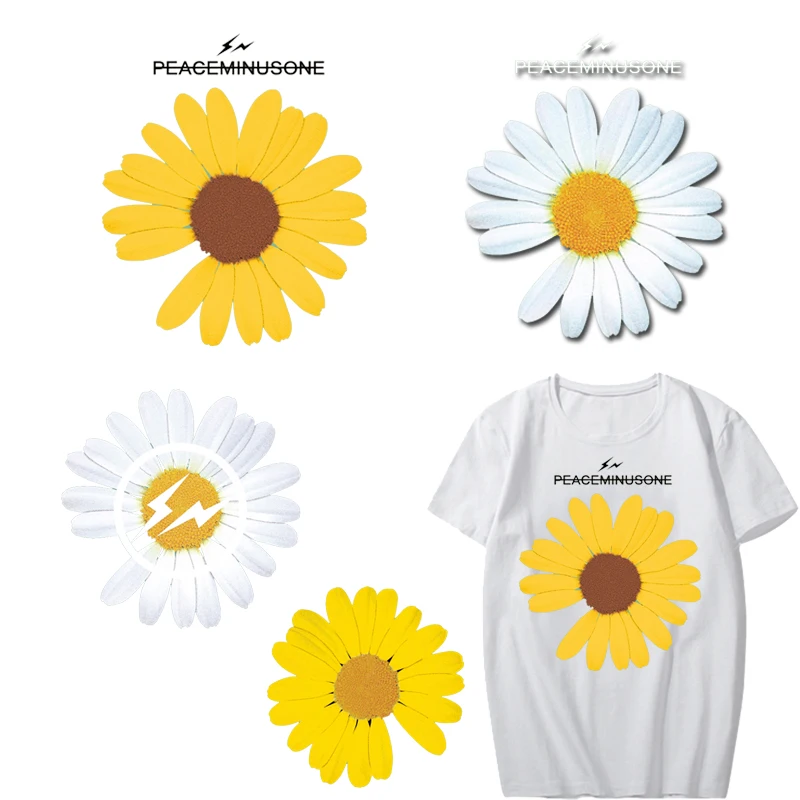 

Iron on Transfer Letter Flower Patches for Girl Clothing DIY T-shirt Applique Heat Transfer Vinyl Thermo Stickers on Clothes
