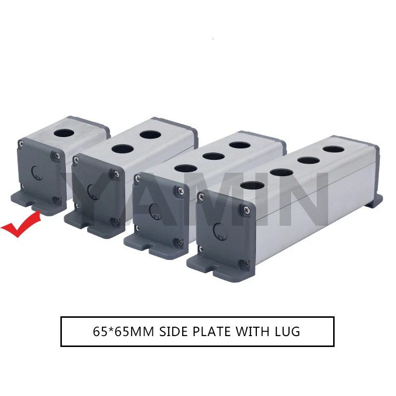 65MM ear 1 Hole 16/19/22mm Aluminium Alloy Protective Box For Metal Push Button Switch IP67 Waterproof Industrial 12/3/4 Holes Single Row - Цвет: 65MM ear 1 Hole