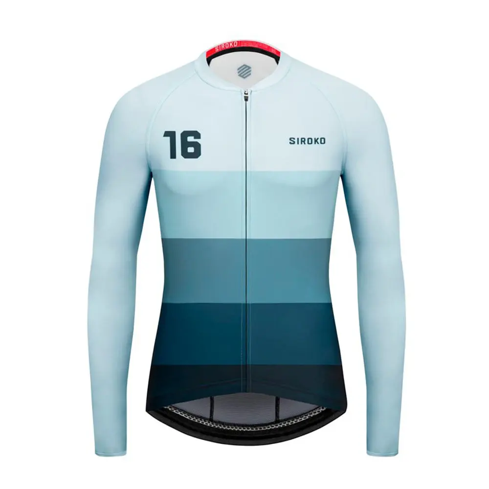 

SIROKO Cycling Jersey Thin long sleeve Spring Autumn Outdoor Team Mtb Clothes Man Road Bike Apparel Coat Maillot Ciclismo Hombre