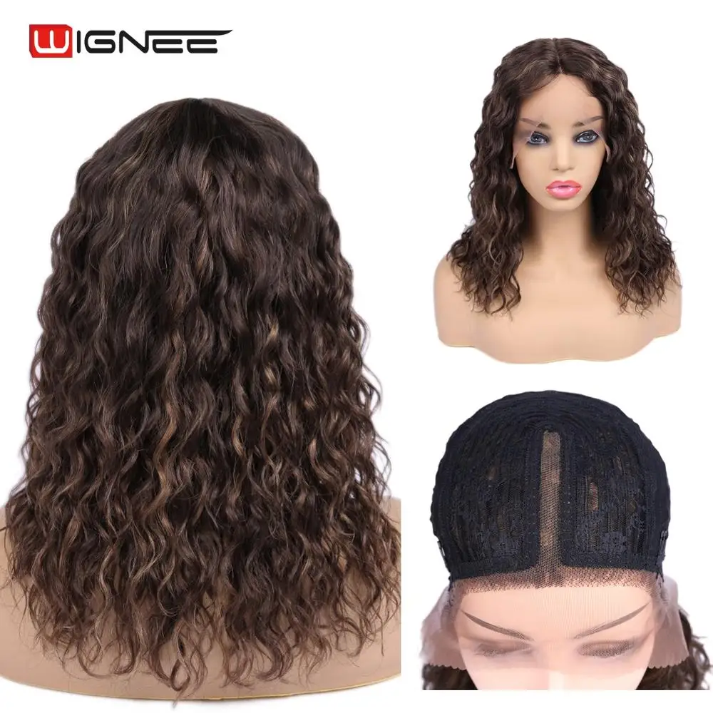 Wignee Highlight Lace Front Human Hair Wigs For Black Women PrePlucked Hairline Curly Human Hair Wigs Remy Brazilian Lace Wigs