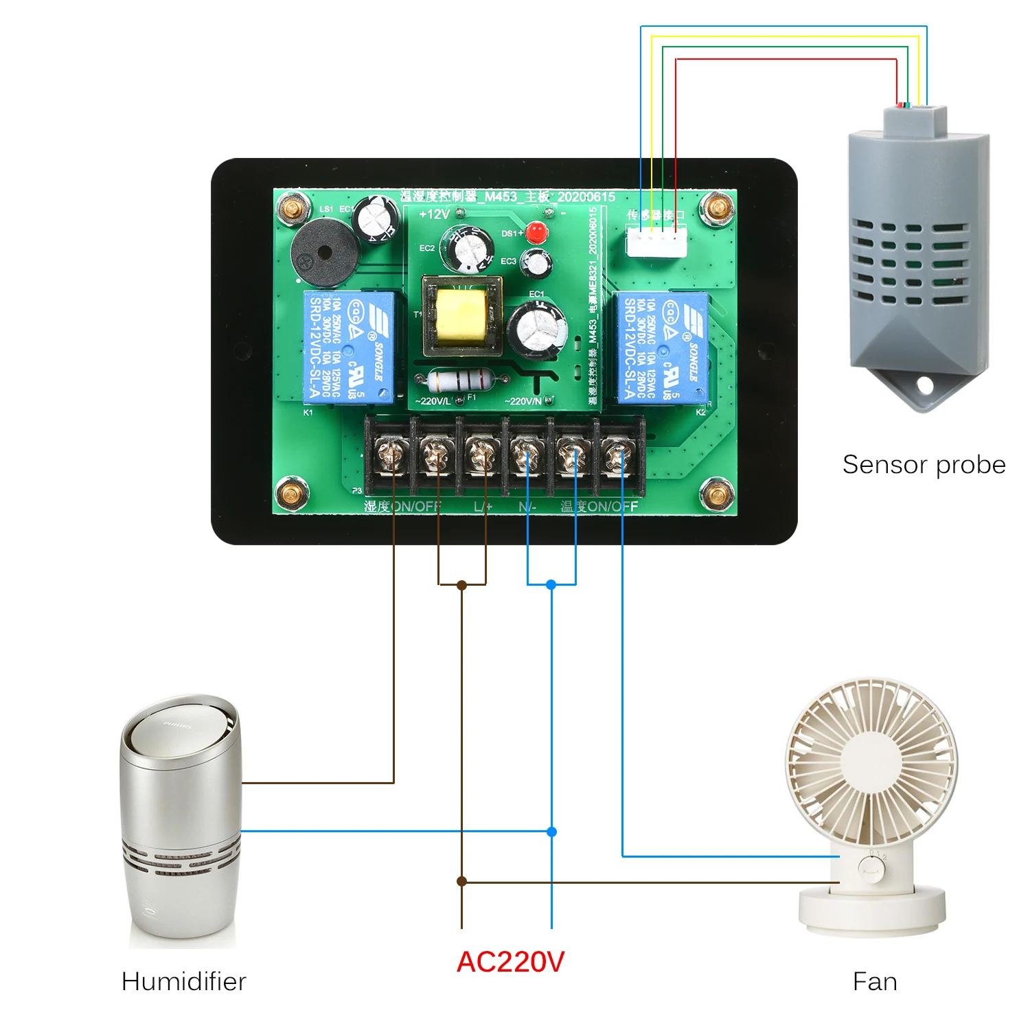 Контроллер температуры и влажности AC220V двойное реле выход 40 ~ 230 Digital цифровой