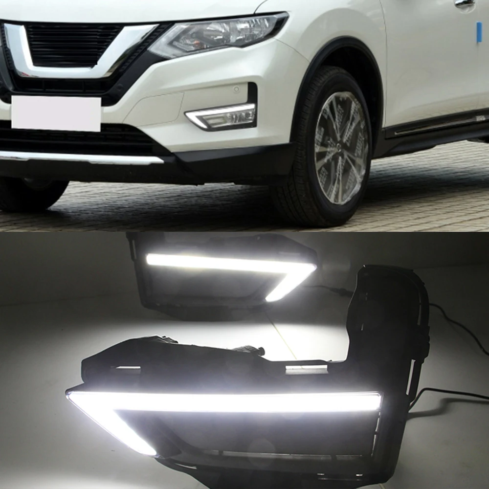 Дневные ходовые огни DRL для Nissan X-Trail X trail Rogue 2017 2018 2019 2020 крышка противотуманной