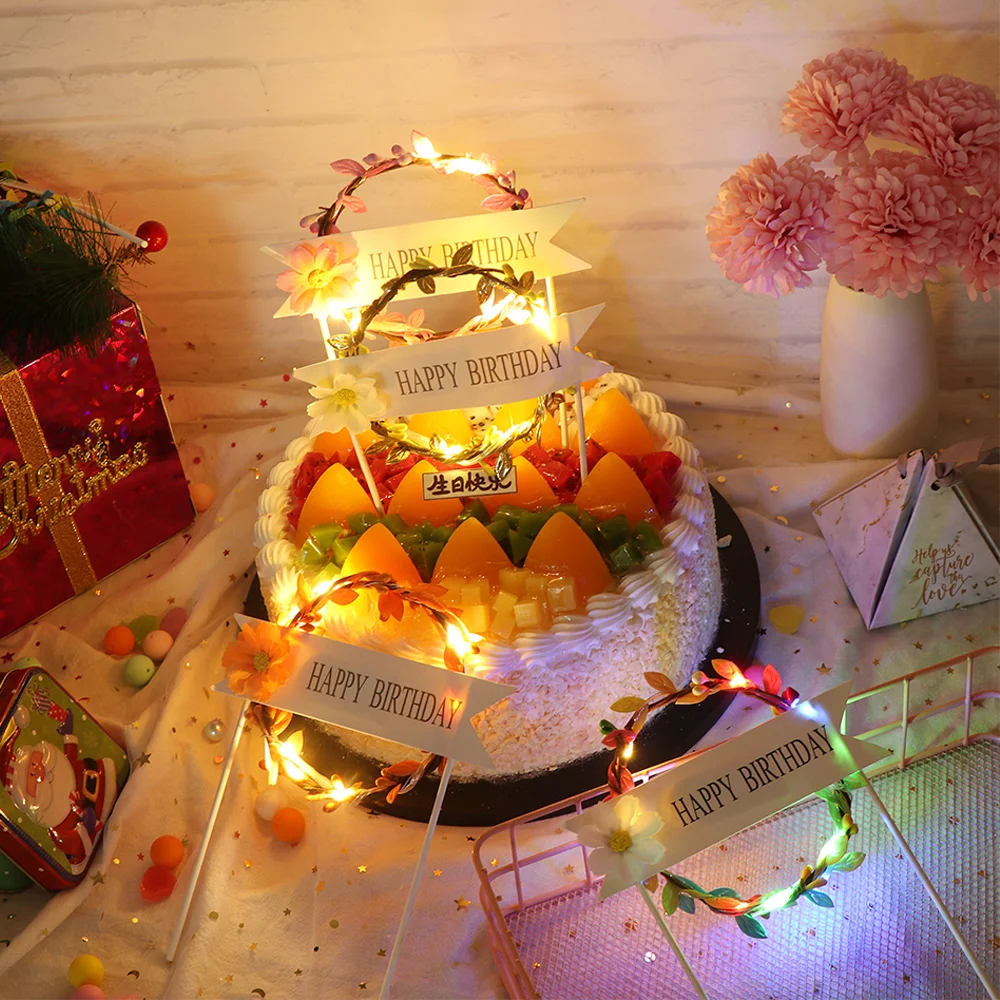 1 шт. новинка 2021 модный светодиодный жемчужный Топпер в форме сердца для торта дня