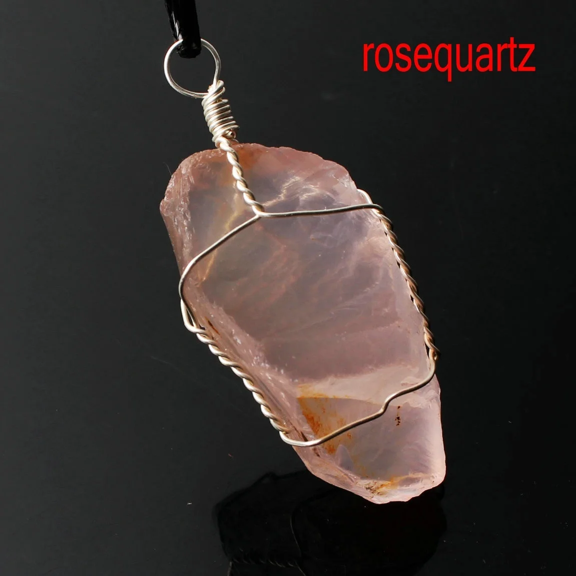 rose with rope 1 шт чакра кварц натуральный образец кристаллического минерала грубая нерегулярная подвеска ручной работы драгоценный камень с бесплатной веревкой - Цвет: rose with rope