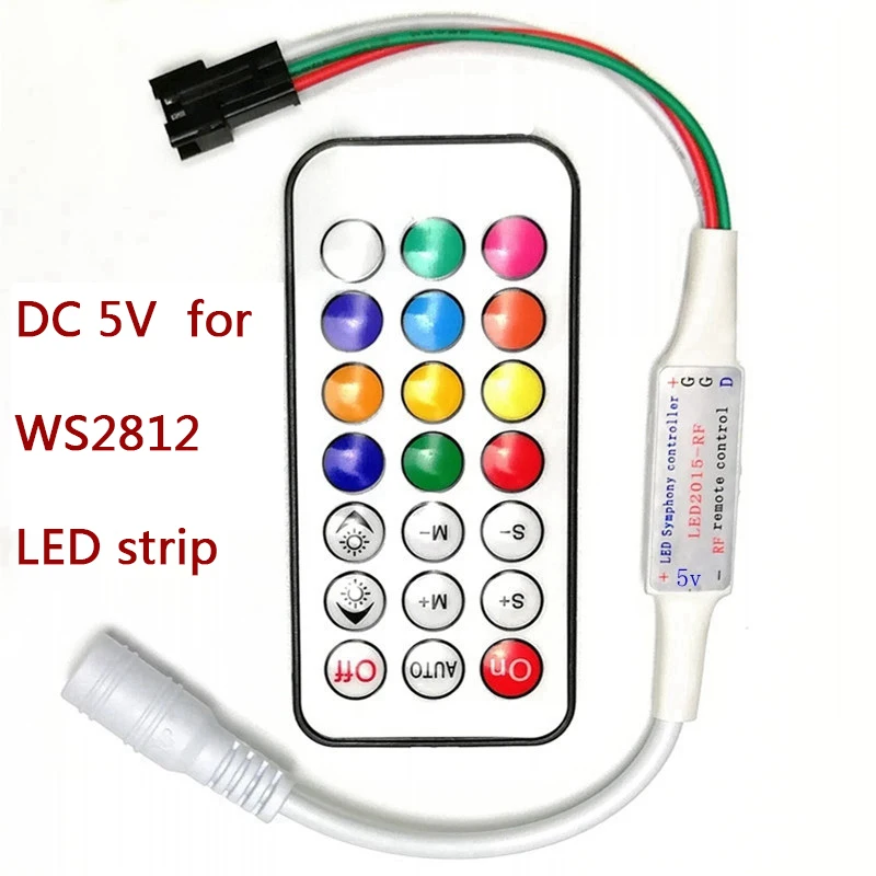 Миниатюрный светодиодный RGB контроллер 3 кнопочный радиочастотный 14key 21key для WS2811