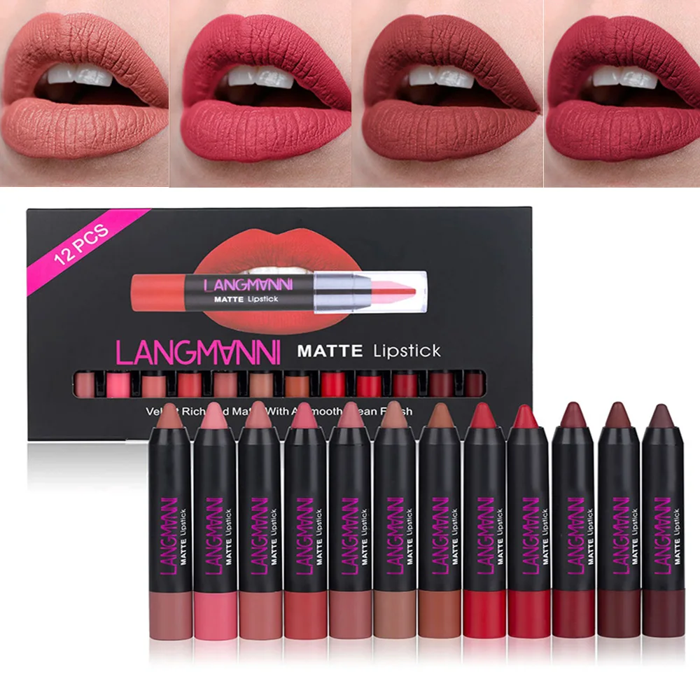 12 pcs/box Matte lipstick set long lasting Waterproof Nourish Velvet Lipstick Nude lipsticks Multicolorful lip sticks Sexy Color |