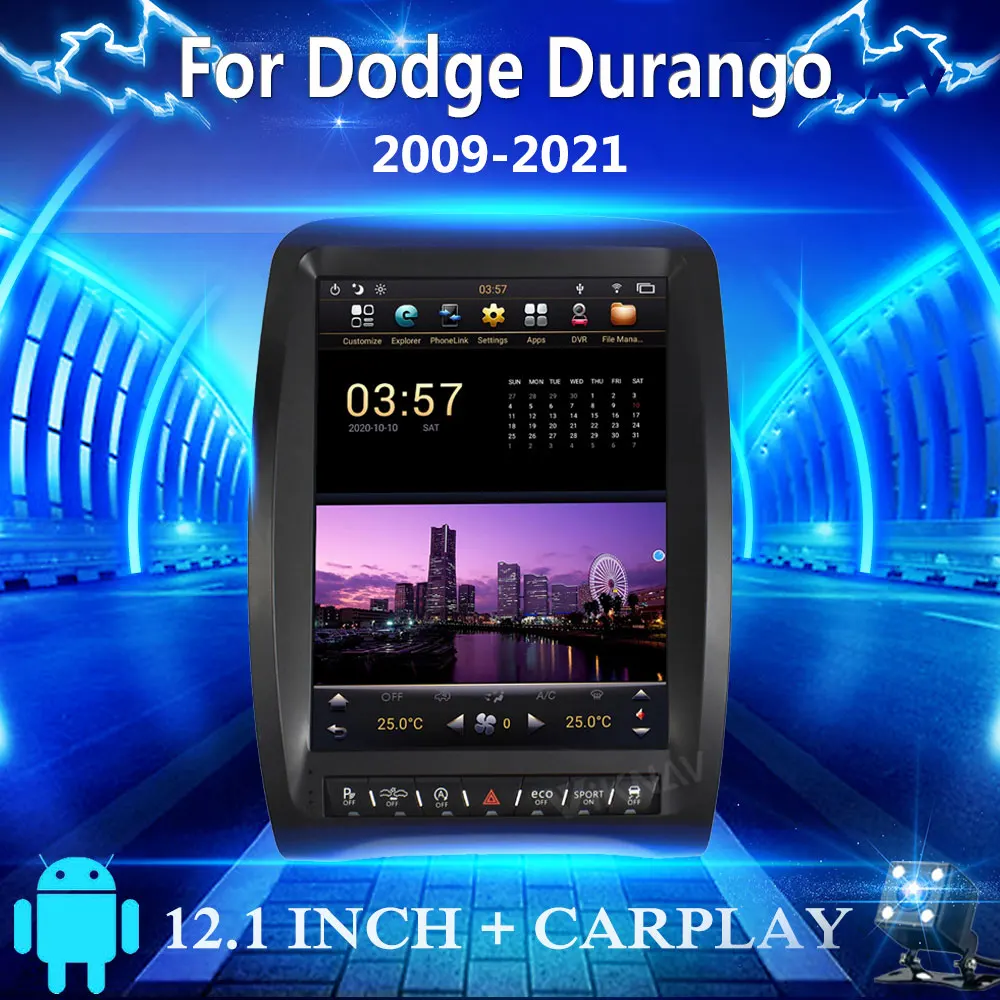 128G de Android 9,0 para Dodge durango estilo Tesla de pantalla Vertical GPS para coche navegador estéreo reproductor Multimedia Radio estéreo GPS