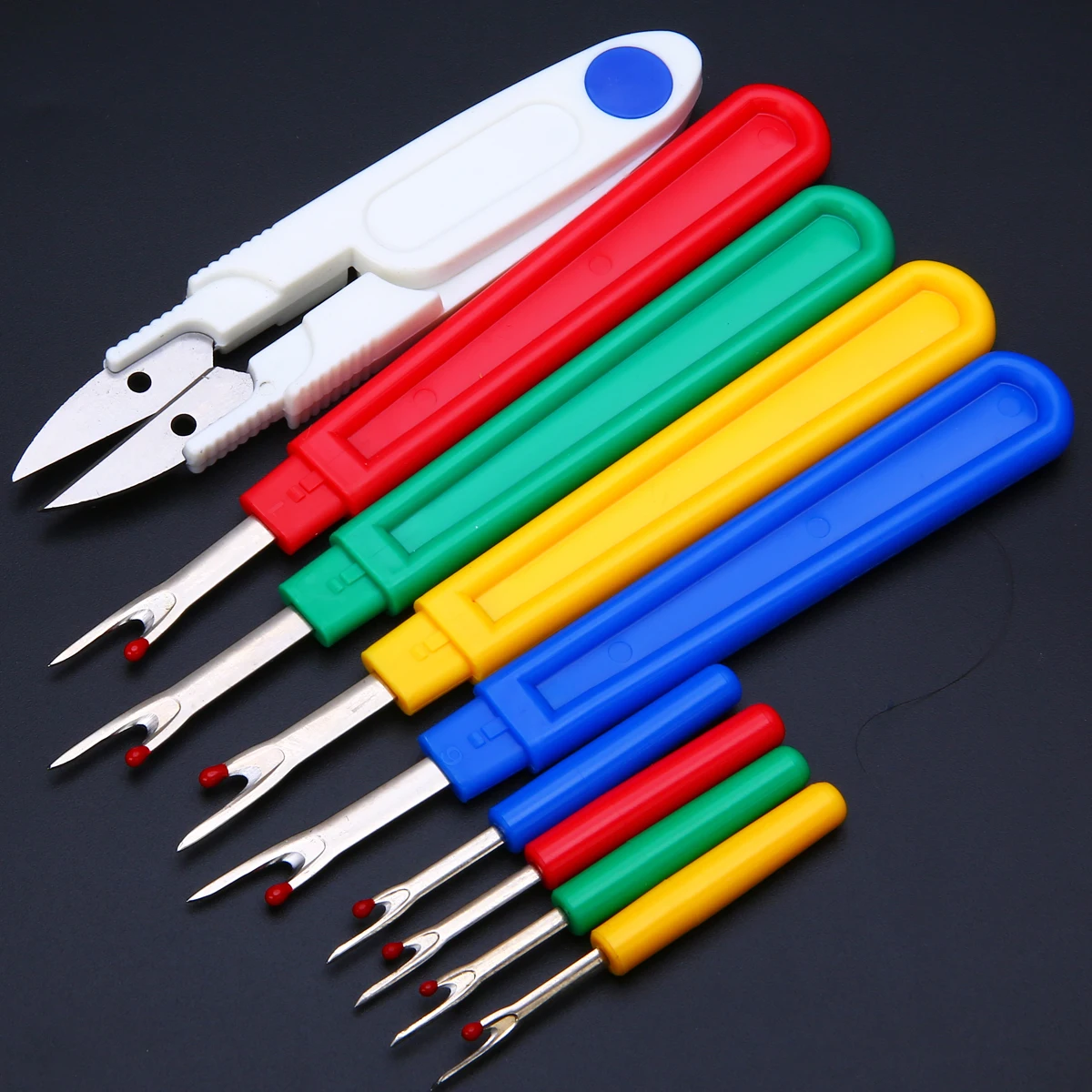 

9Pcs Large Small Seam Ripper Stitch Unpicker Craft Thread Cutter Sewing Tool With Plastic Handle Sewing Remover Tools Set