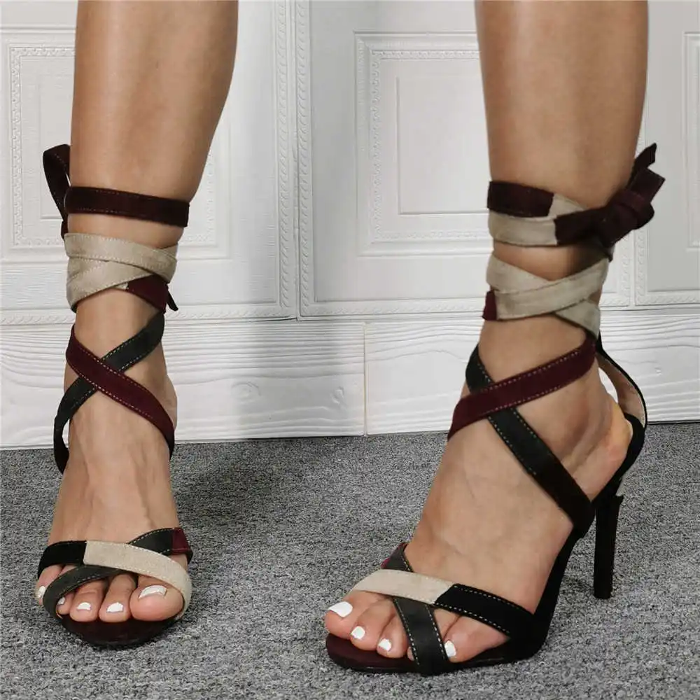 

2021 new Color matching ultra fine high heel large 43 women's Roman sandal