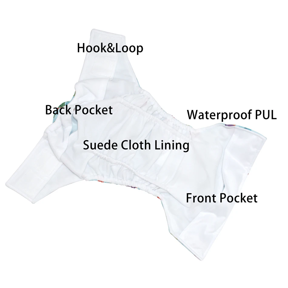 Happy Flute Hook& Loop OS Карманный тканевый подгузник, с двумя карманами, водонепроницаемый и дышащий, для 5-15 кг ребенка