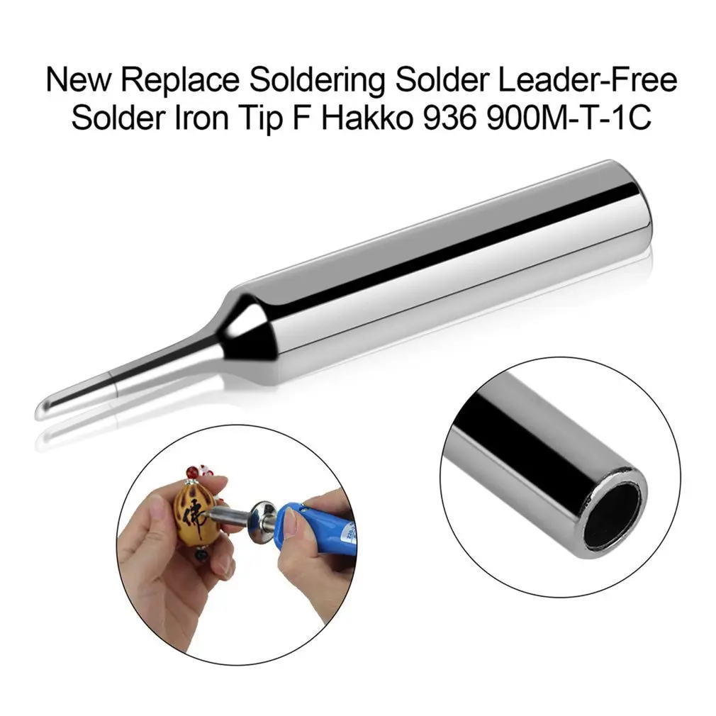 

New Replacement Soldering Solder Leader-Free Solder Iron Tip F Hakko 936 900M-T-1C Silver Iron Tip Professional drop shipping