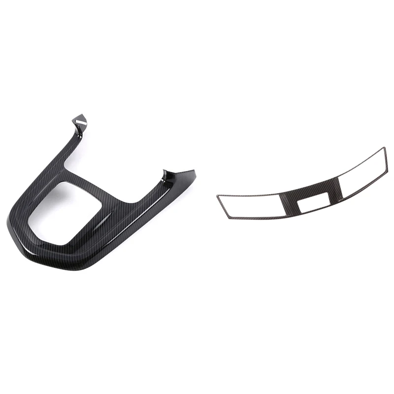 

TOP -Central Control Air Conditioning Frame Cover Trim with Gear Shift Knob Frame Panel Trim for Nissan Navara NP300 16-19