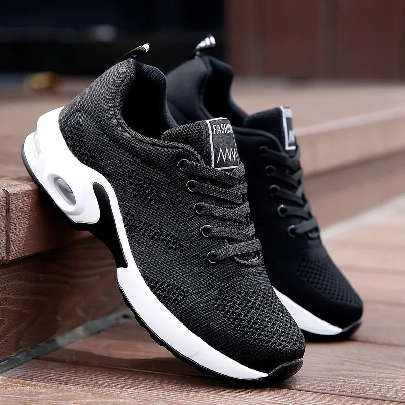 

Fashion Women Lightweight Sneakers Vulcanize Shoes Outdoor Sports Shoes Breathable Comfort Casual Gym Shoes Air Cushion Lace Up