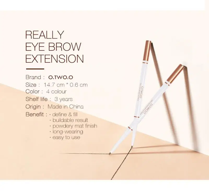 

Double-headed Rotating Automatic Eyebrow Pen Waterproof Long Lasting Natural Dark Brown Eyebrow Enhancers Makeup TSLM1