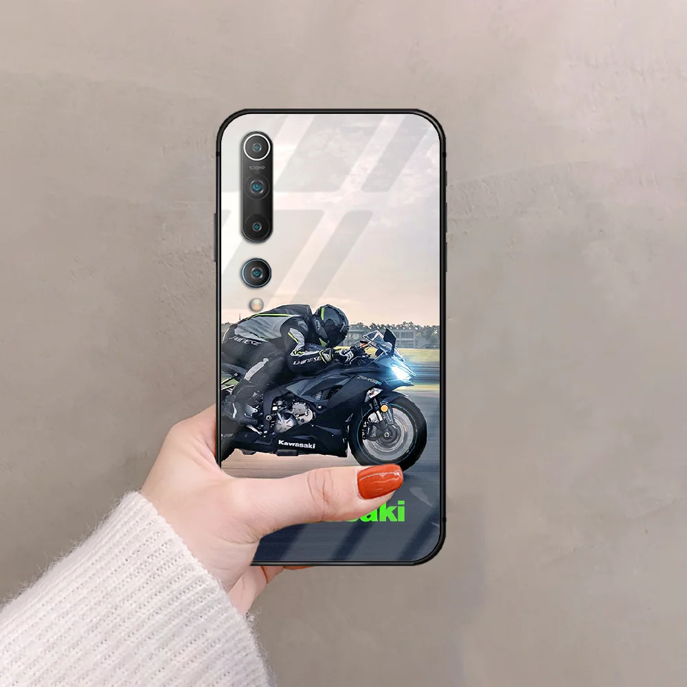

Kawasaki Ninja Motorcycle Phone Tempered Glass Case Cover for Xiaomi Mi Note 9 10 11 T Pro Lite Max 3 Ultra Painting Luxury Etui