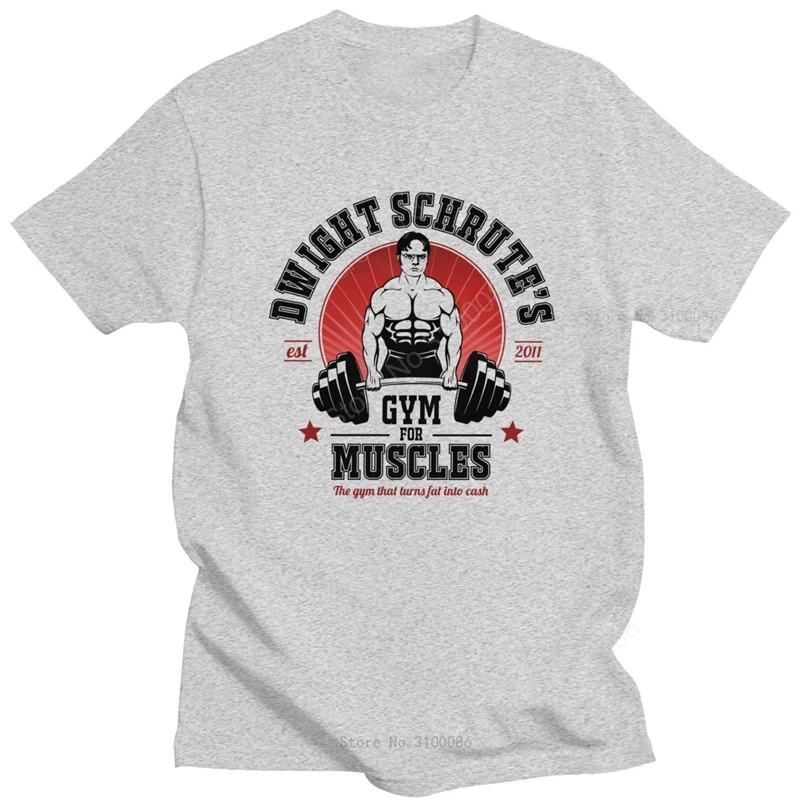 

Funny Dwight Schrute T Shirt Men Adult Gym For Muscles T-shirt Short Sleeves Soft Cotton Tshirt Leisure The Office Tv Series Tee