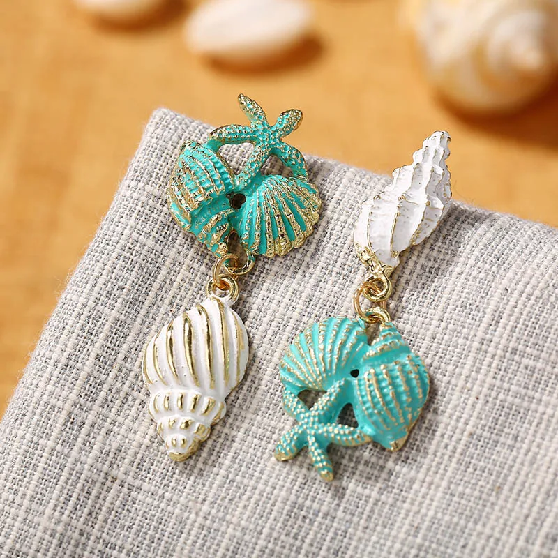 Богемные натуральные серьги-капли из ракушки для женщин и девушек модные