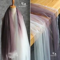 mesh tulle fabric brown white gradient diy scarf veil background decor gown skirt wedding dress lace designer fabric